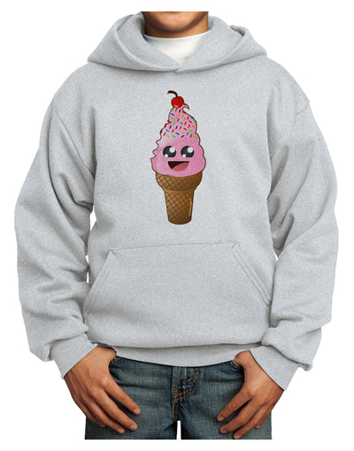 Cute Ice Cream Cone Youth Hoodie Pullover Sweatshirt-Youth Hoodie-TooLoud-Ash-XS-Davson Sales