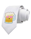 Cute Infatuated Beer Printed White Necktie by TooLoud