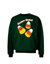 Cute Kawaii Candy Corn Halloween Adult Dark Sweatshirt-Sweatshirts-TooLoud-Deep-Forest-Green-Small-Davson Sales