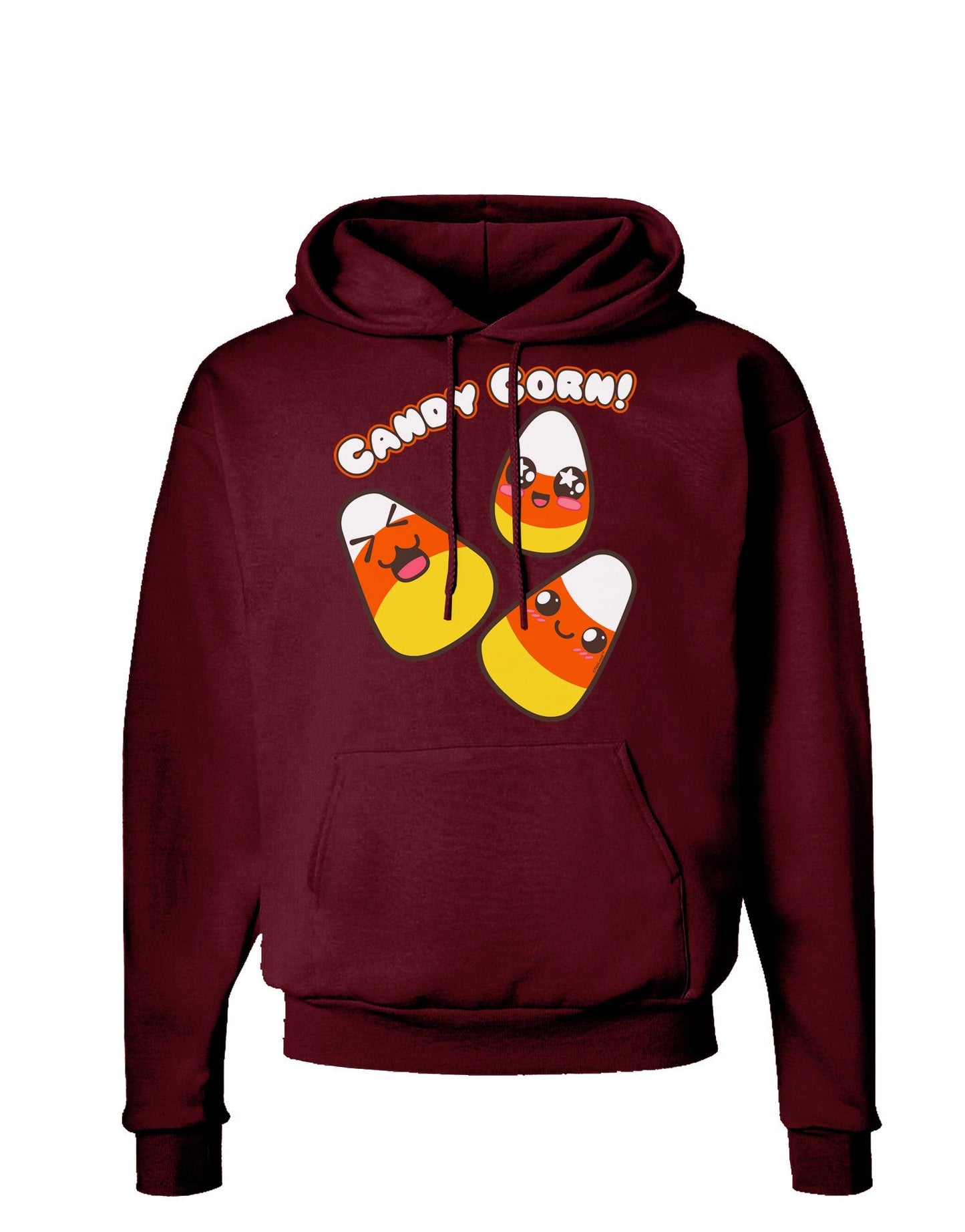 Cute Kawaii Candy Corn Halloween Dark Hoodie Sweatshirt-Hoodie-TooLoud-Maroon-Small-Davson Sales