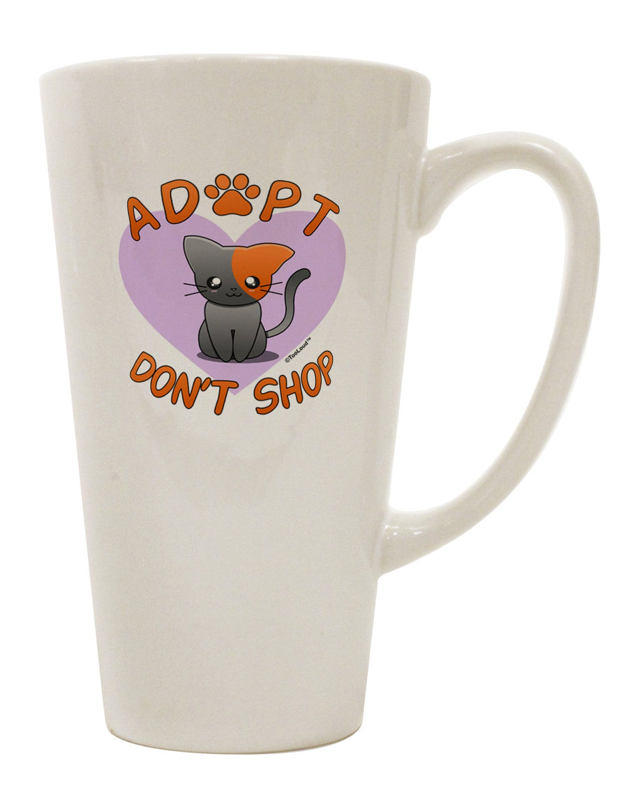 Cute Kitty 16 Ounce Conical Latte Coffee Mug - Perfect for the Discerning Drinkware Enthusiast-Conical Latte Mug-TooLoud-White-Davson Sales