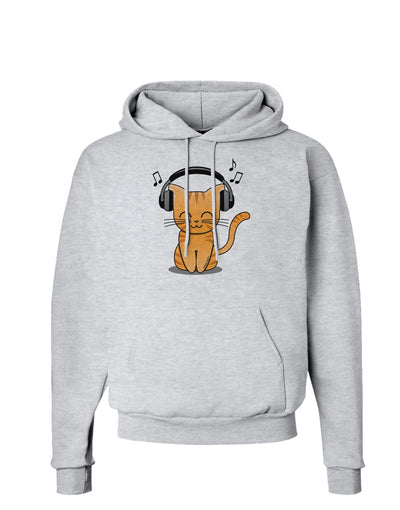 Cute Kitty With Headphones Hoodie Sweatshirt-Hoodie-TooLoud-AshGray-Small-Davson Sales