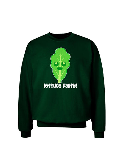 Cute Lettuce - Lettuce Party Adult Dark Sweatshirt by TooLoud-Sweatshirts-TooLoud-Deep-Forest-Green-Small-Davson Sales