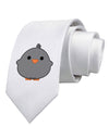 Cute Little Chick - Black Printed White Necktie by TooLoud