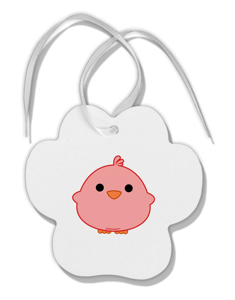 Cute Little Chick - Red Paw Print Shaped Ornament by TooLoud-Ornament-TooLoud-White-Davson Sales