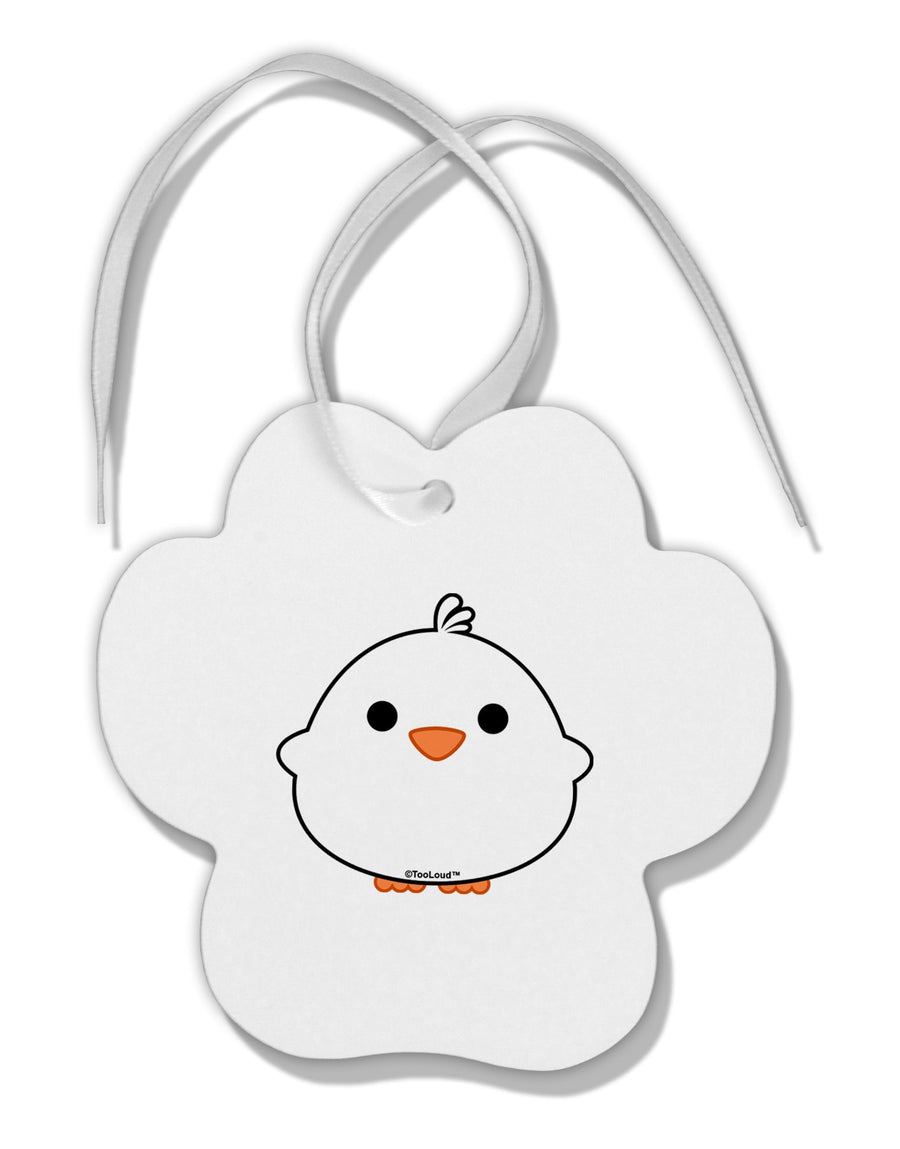 Cute Little Chick - White Paw Print Shaped Ornament by TooLoud-Ornament-TooLoud-White-Davson Sales