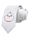 Cute Little Chick - White Printed White Necktie by TooLoud