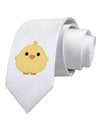 Cute Little Chick - Yellow Printed White Necktie by TooLoud