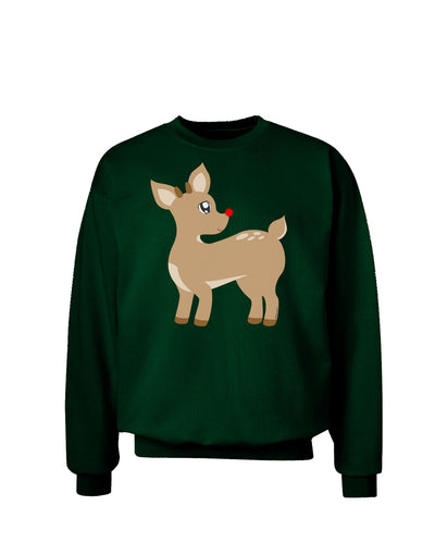 Cute Little Rudolph the Reindeer - Christmas Adult Dark Sweatshirt by TooLoud-Sweatshirts-TooLoud-Deep-Forest-Green-Small-Davson Sales