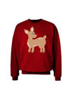 Cute Little Rudolph the Reindeer - Christmas Adult Dark Sweatshirt by TooLoud-Sweatshirts-TooLoud-Deep-Red-Small-Davson Sales