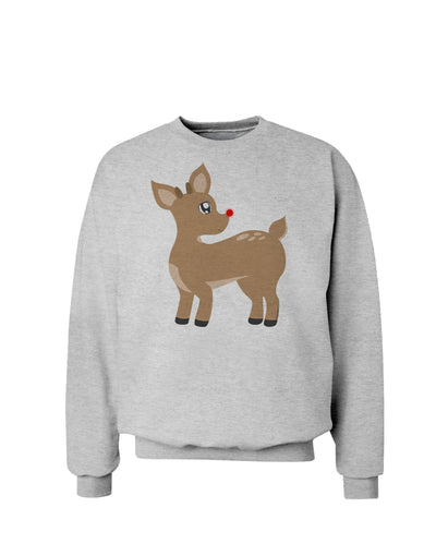 Cute Little Rudolph the Reindeer - Christmas Sweatshirt by TooLoud-Sweatshirts-TooLoud-AshGray-Small-Davson Sales