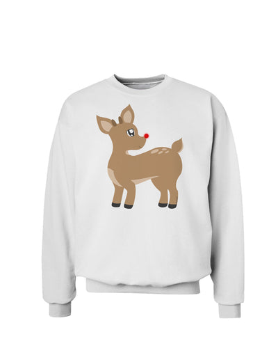 Cute Little Rudolph the Reindeer - Christmas Sweatshirt by TooLoud-Sweatshirts-TooLoud-White-Small-Davson Sales