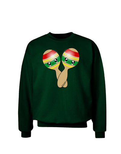 Cute Maracas Design Adult Dark Sweatshirt by TooLoud-Sweatshirts-TooLoud-Deep-Forest-Green-Small-Davson Sales