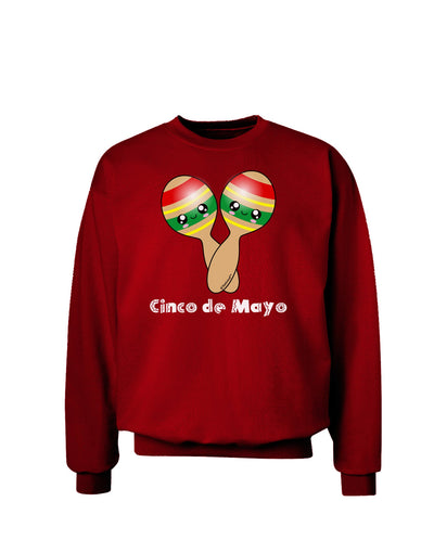 Cute Maracas Design - Cinco de Mayo Adult Dark Sweatshirt by TooLoud-Sweatshirts-TooLoud-Deep-Red-Small-Davson Sales