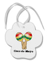 Cute Maracas Design - Cinco de Mayo Paw Print Shaped Ornament by TooLoud-Ornament-TooLoud-White-Davson Sales