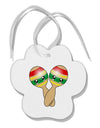 Cute Maracas Design Paw Print Shaped Ornament by TooLoud-Ornament-TooLoud-White-Davson Sales