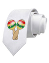 Cute Maracas Design Printed White Necktie by TooLoud