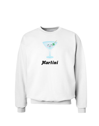 Cute Martini Text Sweatshirt-Sweatshirts-TooLoud-White-Small-Davson Sales