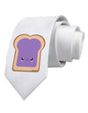 Cute Matching Design - PB and J - Jelly Printed White Necktie by TooLoud