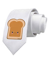 Cute Matching Design - PB and J - Peanut Butter Printed White Necktie by TooLoud