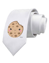 Cute Matching Milk and Cookie Design - Cookie Printed White Necktie by TooLoud