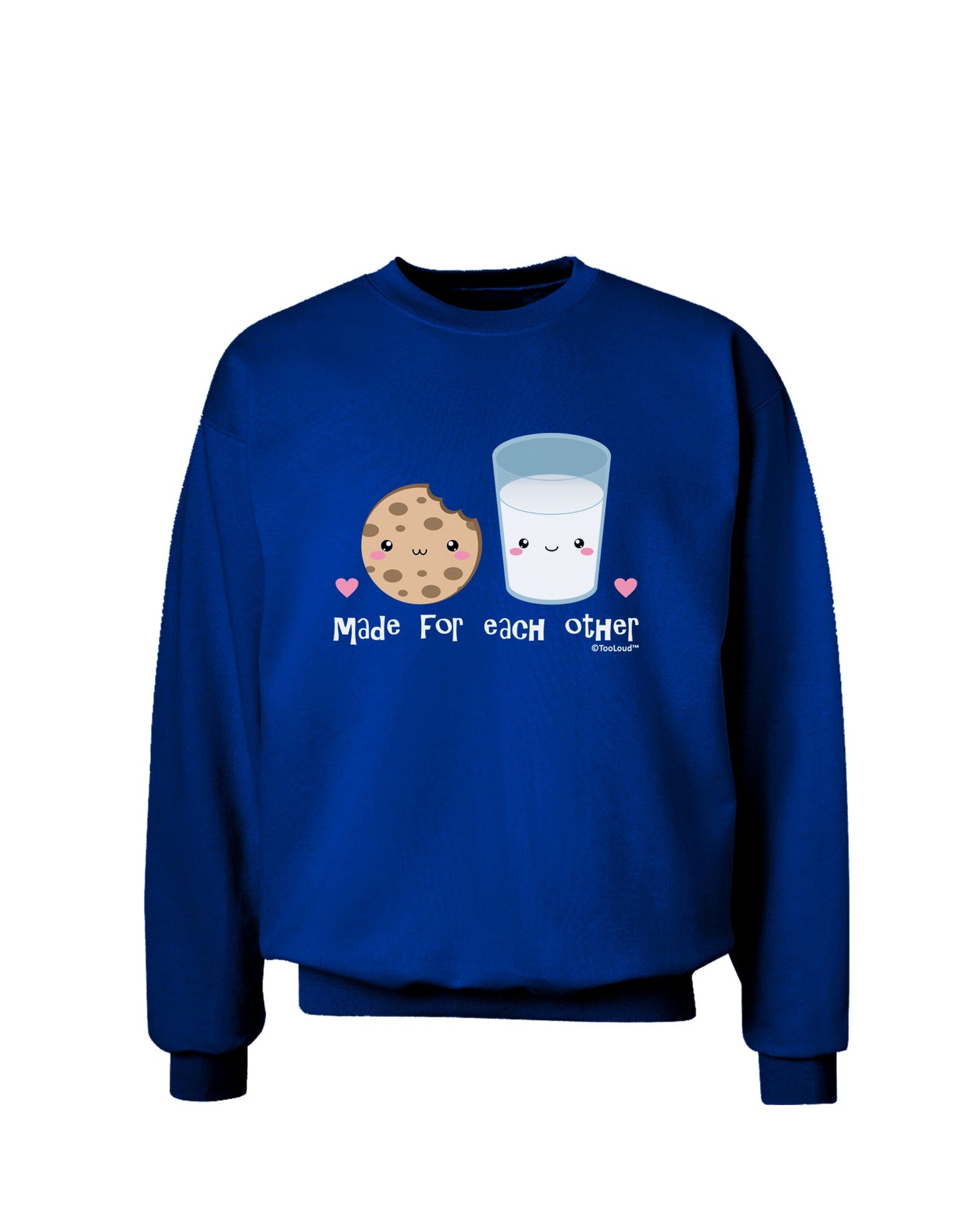 Cute Milk and Cookie - Made for Each Other Adult Dark Sweatshirt by TooLoud-Sweatshirts-TooLoud-Deep-Royal-Blue-Small-Davson Sales