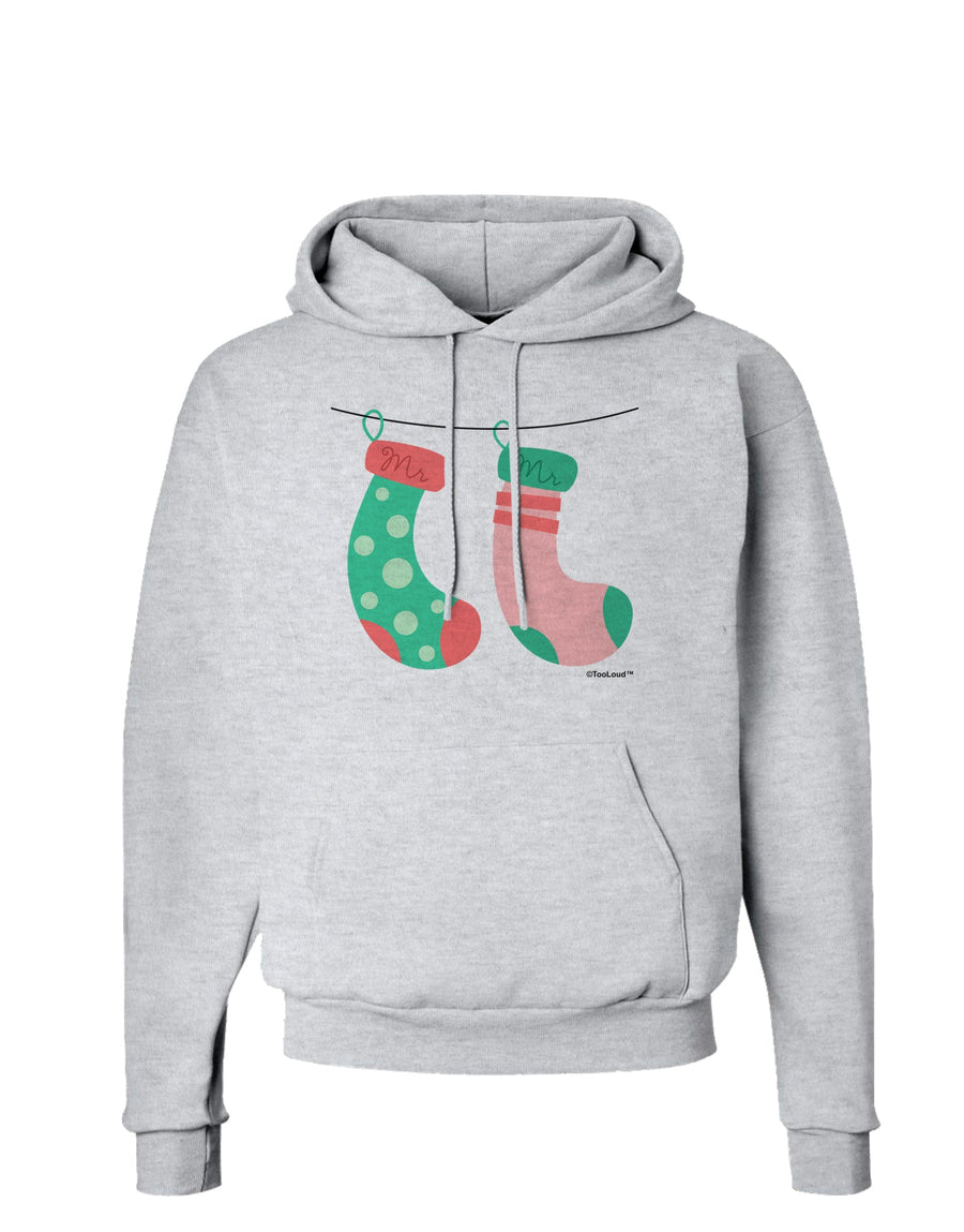 Cute Mr and Mr Christmas Couple Stockings Hoodie Sweatshirt by TooLoud-Hoodie-TooLoud-White-Small-Davson Sales