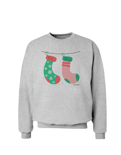 Cute Mr and Mr Christmas Couple Stockings Sweatshirt by TooLoud-Sweatshirts-TooLoud-AshGray-Small-Davson Sales