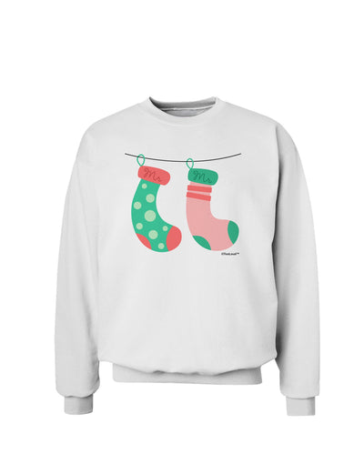 Cute Mr and Mr Christmas Couple Stockings Sweatshirt by TooLoud-Sweatshirts-TooLoud-White-Small-Davson Sales