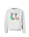 Cute Mr and Mrs Christmas Couple Stockings Sweatshirt by TooLoud-Sweatshirts-TooLoud-White-Small-Davson Sales