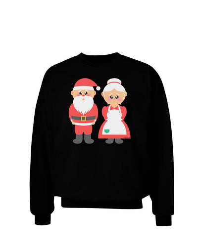 Cute Mr and Mrs Santa Claus Couple Christmas Adult Dark Sweatshirt-Sweatshirts-TooLoud-Black-Small-Davson Sales