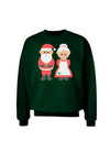 Cute Mr and Mrs Santa Claus Couple Christmas Adult Dark Sweatshirt-Sweatshirts-TooLoud-Deep-Forest-Green-Small-Davson Sales