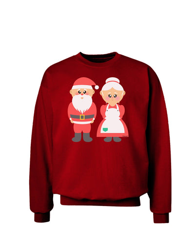 Cute Mr and Mrs Santa Claus Couple Christmas Adult Dark Sweatshirt-Sweatshirts-TooLoud-Deep-Red-Small-Davson Sales