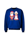 Cute Mr and Mrs Santa Claus Couple Christmas Adult Dark Sweatshirt-Sweatshirts-TooLoud-Deep-Royal-Blue-Small-Davson Sales