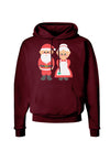 Cute Mr and Mrs Santa Claus Couple Christmas Dark Hoodie Sweatshirt-Hoodie-TooLoud-Maroon-Small-Davson Sales