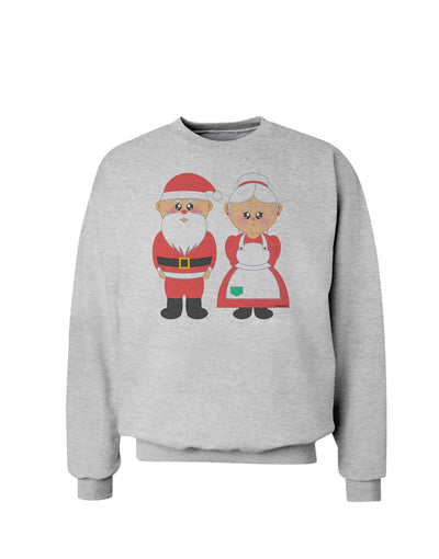 Cute Mr and Mrs Santa Claus Couple Christmas Sweatshirt-Sweatshirts-TooLoud-AshGray-Small-Davson Sales