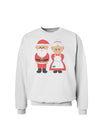 Cute Mr and Mrs Santa Claus Couple Christmas Sweatshirt-Sweatshirts-TooLoud-White-Small-Davson Sales