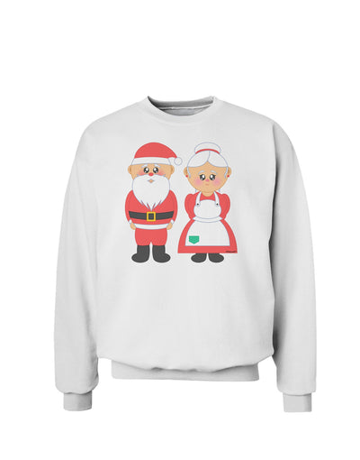 Cute Mr and Mrs Santa Claus Couple Christmas Sweatshirt-Sweatshirts-TooLoud-White-Small-Davson Sales