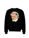 Cute Mrs Claus Face Faux Applique Adult Dark Sweatshirt-Sweatshirts-TooLoud-Black-Small-Davson Sales