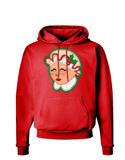 Cute Mrs Claus Face Faux Applique Dark Hoodie Sweatshirt-Hoodie-TooLoud-Red-Small-Davson Sales