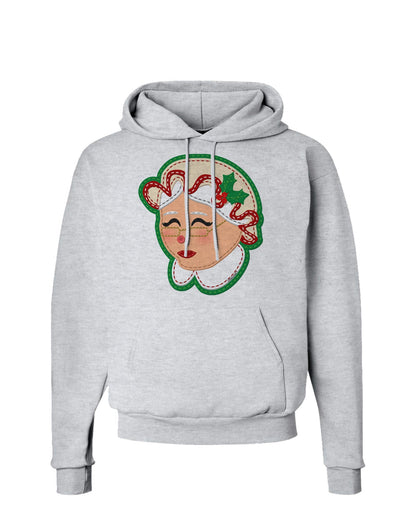 Cute Mrs Claus Face Faux Applique Hoodie Sweatshirt-Hoodie-TooLoud-AshGray-Small-Davson Sales