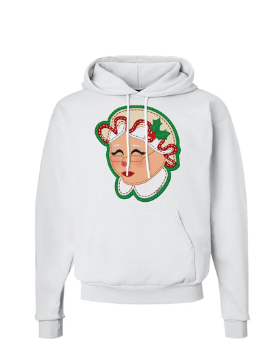 Cute Mrs Claus Face Faux Applique Hoodie Sweatshirt-Hoodie-TooLoud-White-Small-Davson Sales