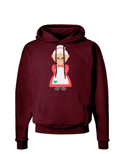 Cute Mrs Santa Claus Christmas Dark Hoodie Sweatshirt-Hoodie-TooLoud-Maroon-Small-Davson Sales