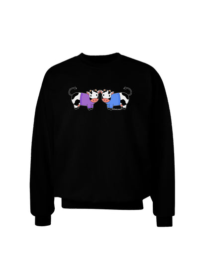 Cute Pair of Sweater Cows Adult Dark Sweatshirt-Sweatshirts-TooLoud-Black-Small-Davson Sales