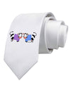 Cute Pair of Sweater Cows Printed White Necktie