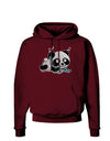 Cute Panda With Ear Buds Dark Hoodie Sweatshirt-Hoodie-TooLoud-Maroon-Small-Davson Sales