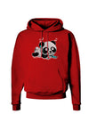 Cute Panda With Ear Buds Dark Hoodie Sweatshirt-Hoodie-TooLoud-Red-Small-Davson Sales