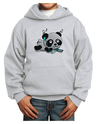 Cute Panda With Ear Buds Youth Hoodie Pullover Sweatshirt-Youth Hoodie-TooLoud-Ash-XS-Davson Sales