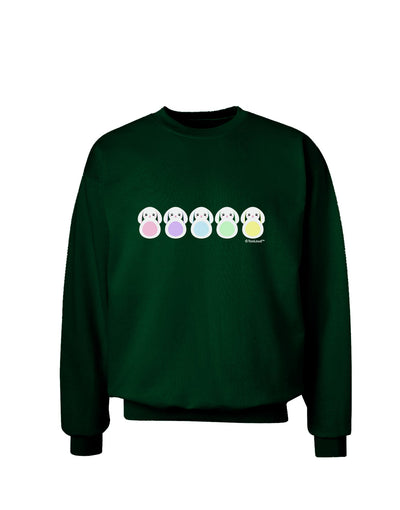 Cute Pastel Bunnies Adult Dark Sweatshirt by TooLoud-Sweatshirts-TooLoud-Deep-Forest-Green-Small-Davson Sales