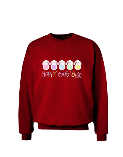 Cute Pastel Bunnies - Hoppy Easter Adult Dark Sweatshirt by TooLoud-Sweatshirts-TooLoud-Deep-Red-Small-Davson Sales